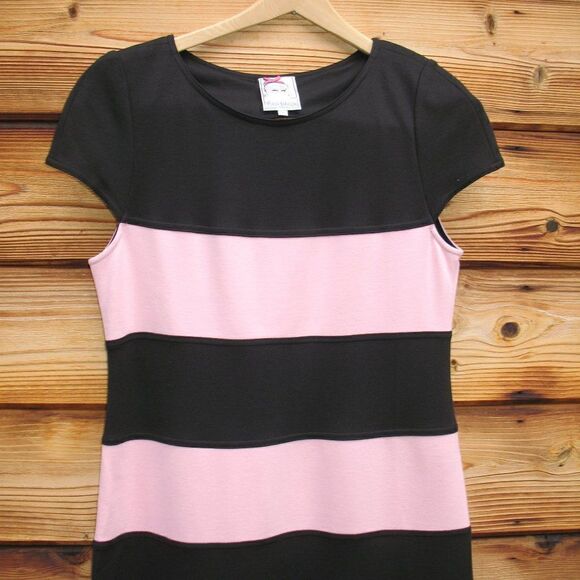 Yoana Baraschi Pink Striped Fitted Ponte Knit Dress - Picture 4 of 8